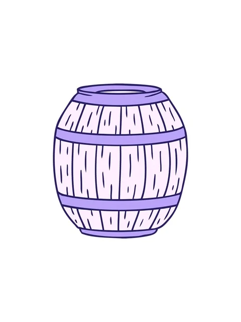Starburst effect animation of hand drawn cartoon of a wooden barrel Stock Footage 324399410