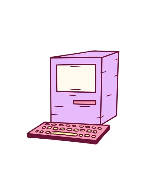 Starburst effect animation of hand drawn cartoon doodle of a computer and k.. Stock Footage 324408253