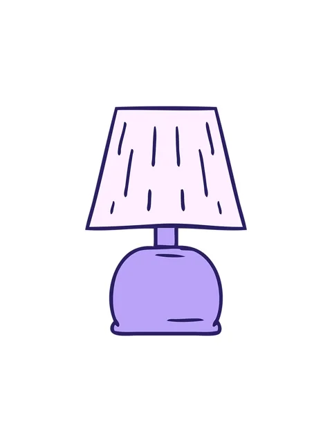 Starburst effect animation of hand drawn cartoon doodle of a bed side lamp Stock Footage 324413502