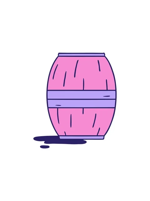 Starburst effect animation of hand drawn cartoon doodle of a wine barrel Stock Footage 324429448