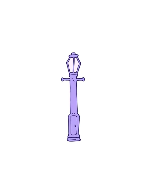 Starburst effect animation of hand drawn doodle style cartoon lamp post Stock Footage 324432344