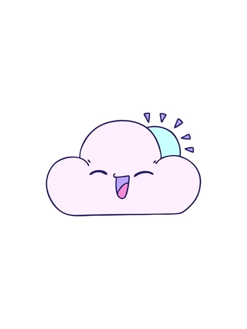 Starburst effect animation of hand drawn quirky cartoon sun and happy cloud Stock Footage 324448679