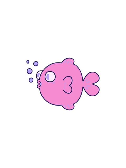 Starburst effect animation of hand drawn fun cartoon fish Stock Footage 324476654