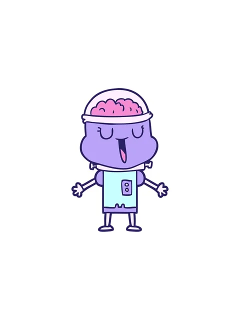 Starburst effect animation of happy robot cartoon Stock Footage 324151701
