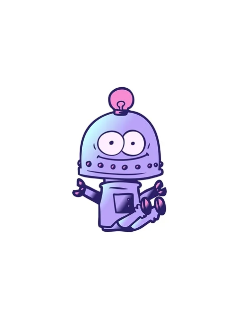 Starburst effect animation of happy robot with light bulb cartoon element Stock Footage 324255346