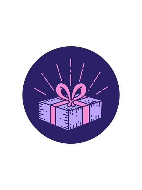 Starburst effect animation of icon of a tattoo style christmas present Stock Footage 324479941