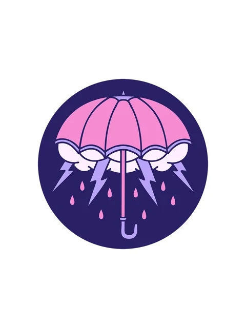 Starburst effect animation of iconic image of an umbrella Stock Footage 324128620