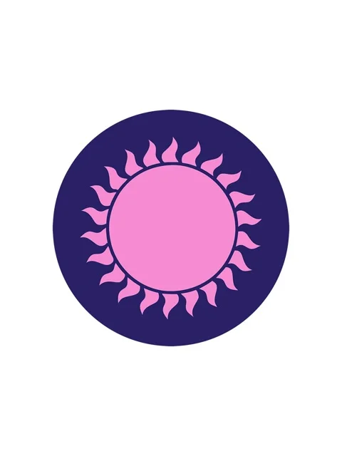 Starburst effect animation of iconic tattoo style sun Stock Footage 324252956
