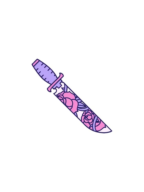 Starburst effect animation of iconic tattoo style image of a dagger with fl.. Stock Footage 324273320