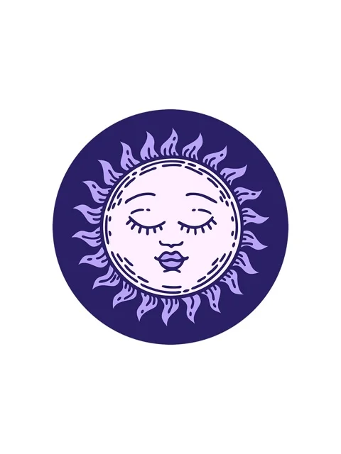 Starburst effect animation of iconic tattoo style of a sun Stock Footage 324390228