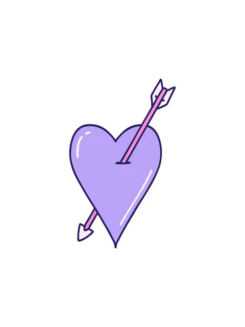Starburst effect animation of iconic tattoo style image of an arrow and heart Stock Footage 324480932