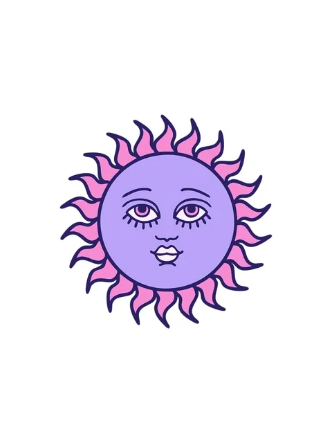 Starburst effect animation of image of a sun with face Stock Footage 324398998