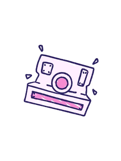 Starburst effect animation of Instant Camera Chalk Drawing Stock Footage 324352986
