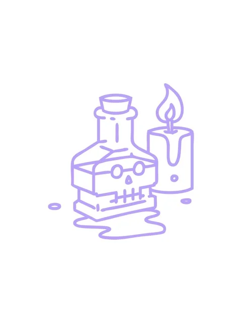 Starburst effect animation of line doodle of a magic potion in a fancy bott.. Stock Footage 324081063