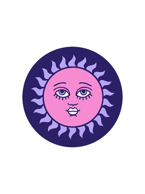Starburst effect animation of shining sun with face Stock Footage 324097015