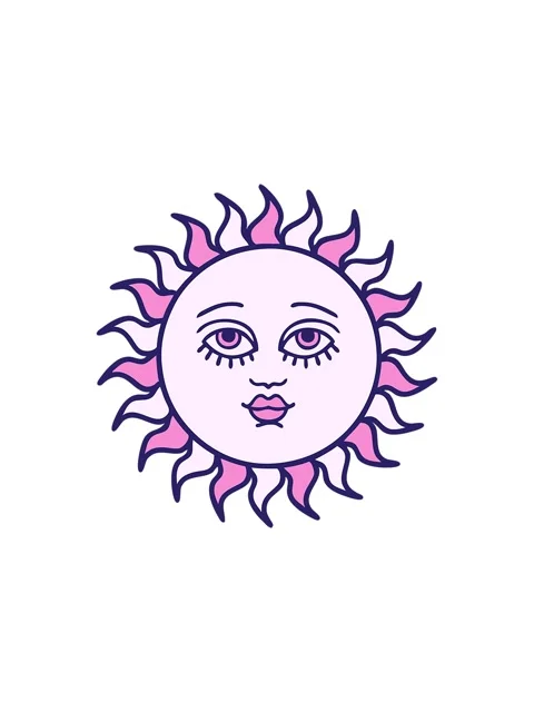 Starburst effect animation of smiling sun design Stock Footage 324469482