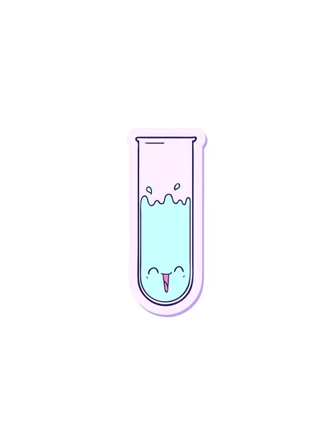 Starburst effect animation of sticker of a cartoon happy test tube Stock Footage 324088233