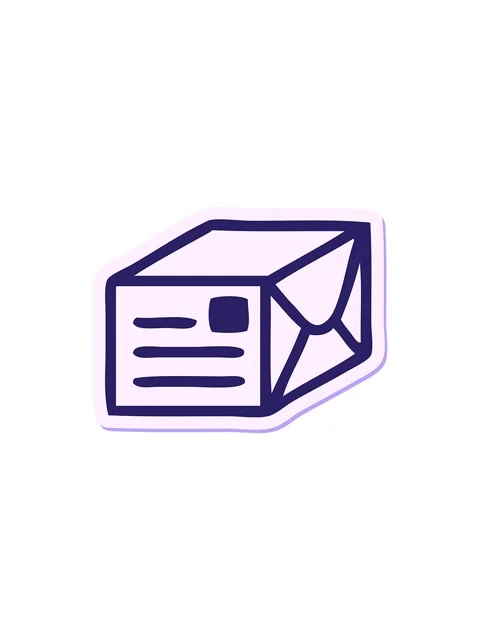 Starburst effect animation of sticker of a cute cartoon paper parcel Video stock 324098805