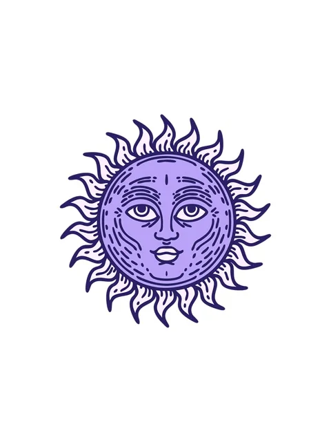 Starburst effect animation of sun with a face design Stock Footage 324437053
