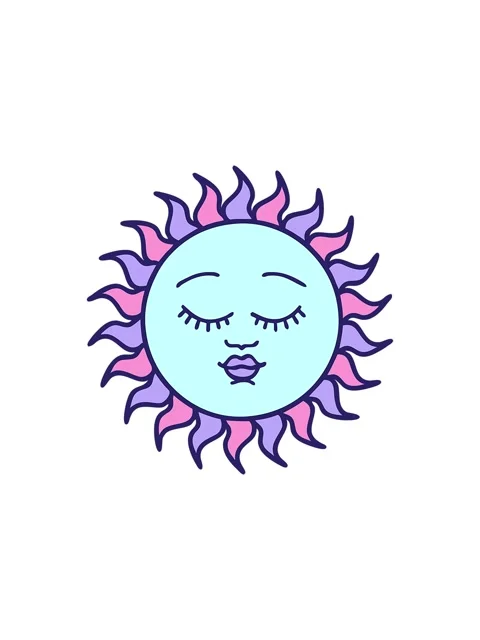 Starburst effect animation of sun with face design Stock Footage 324483035