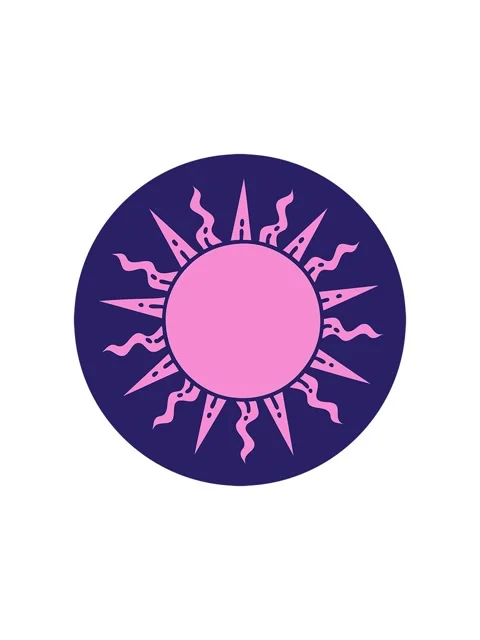 Starburst effect animation of sun tattoo style image Stock Footage 324057499