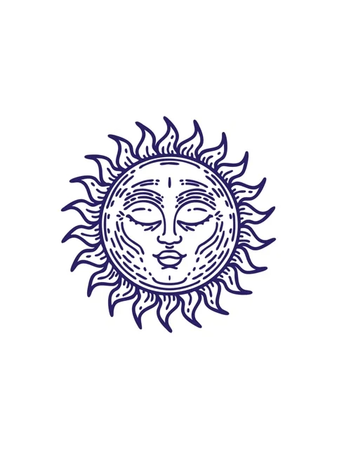 Starburst effect animation of tattoo of a sun Stock Footage 324239898