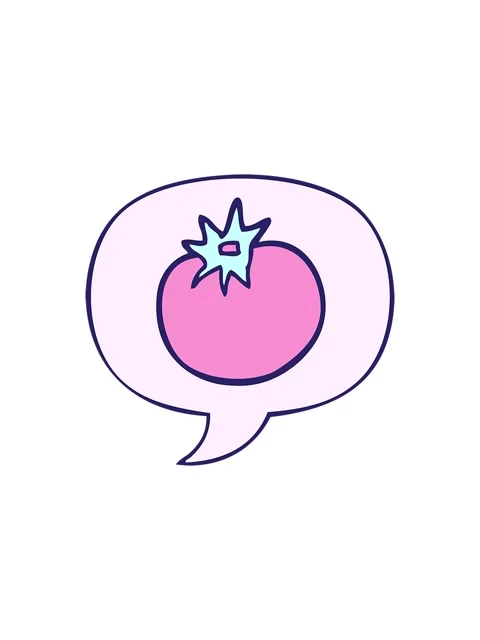 Starburst effect animation of tomato with speech bubble Stock Footage 324444863