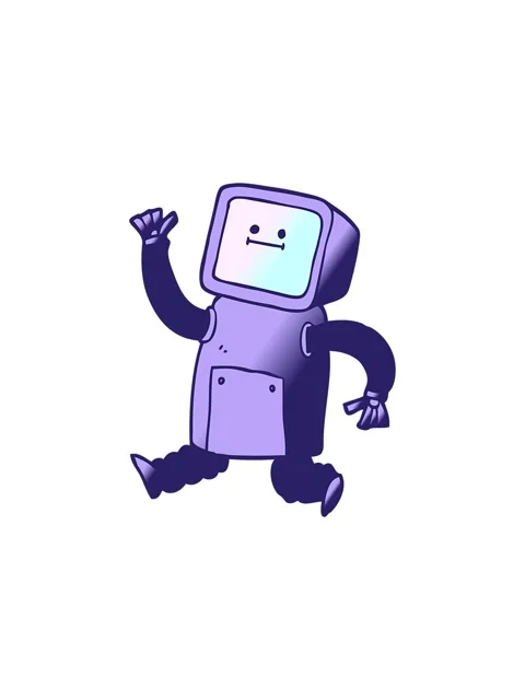 Starburst effect animation of vector gradient illustration cartoon robot ru.. Stock Footage 324327899