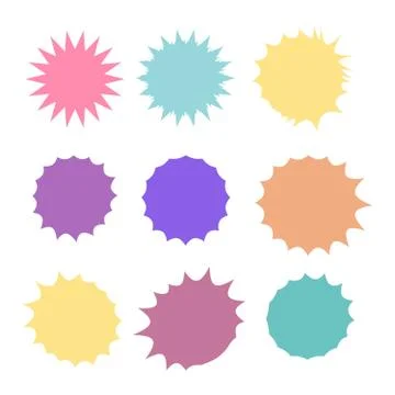 Starburst explosion comic shapes. Speech boom bubble Stock Illustration