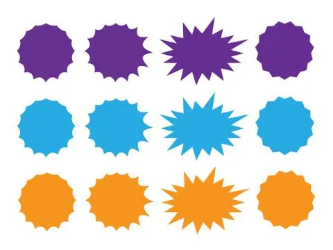 Starburst explosion comic shapes. Speech boom bubble Stock Illustration