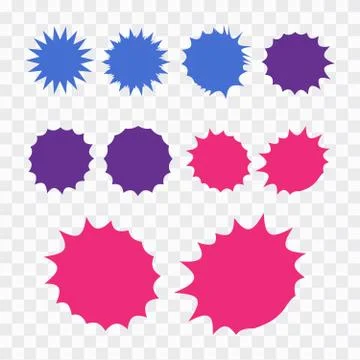Starburst explosion comic shapes. Speech boom bubble Stock Illustration
