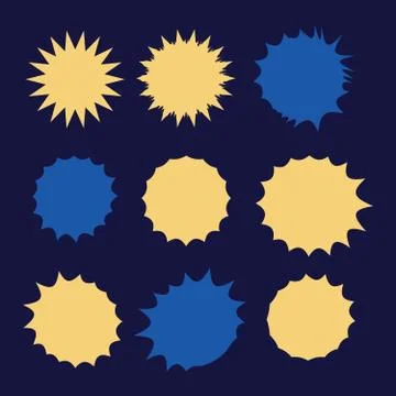 Starburst explosion comic shapes. Speech boom bubble Stock Illustration
