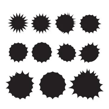 Starburst explosion comic shapes. Speech boom bubble Stock Illustration