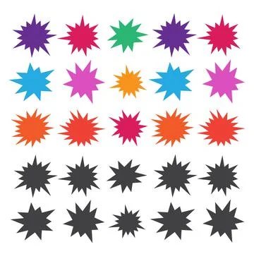 Starburst explosion comic shapes. Speech boom bubble Stock Illustration