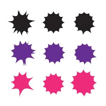Starburst explosion comic shapes vector. Speech boom bubbles Illustrazione stock