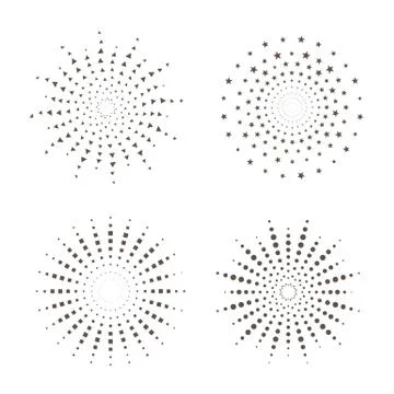Starburst fireworks shapes Stock Illustration