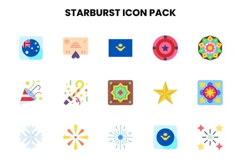Starburst Flat Graphics Icons Pack Stock-Illustration