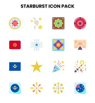 Starburst Flat Graphics Icons Pack Stock Illustration