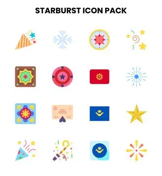 Starburst Flat Vector Icons Pack Stock-Illustration