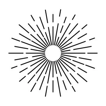 Starburst graphic vector with radiating lines creating a burst effect, repr.. Illustrazione stock