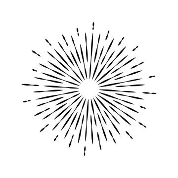 Starburst graphic vector with radiating lines creating a burst effect, repr.. Illustrazione stock