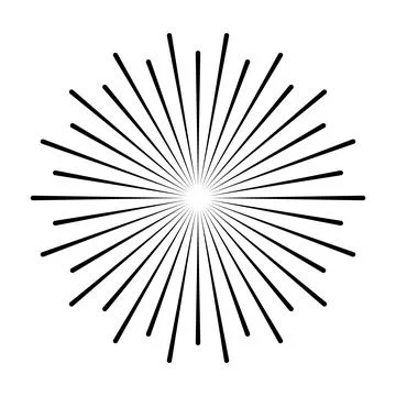 Starburst graphic vector with radiating lines creating a burst effect, repr.. Illustrazione stock