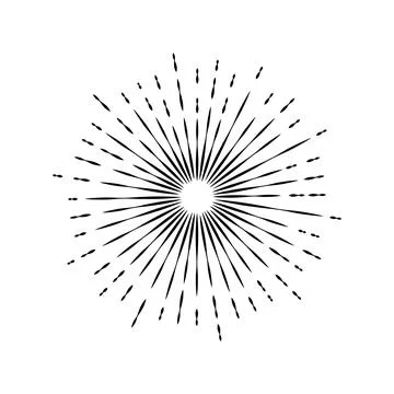 Starburst graphic vector with radiating lines creating a burst effect, repr.. Иллюстрация