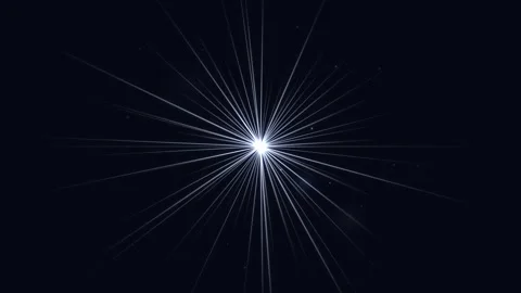 Starburst rays. Bright white starburst lens flare on black background Stock Footage 338219169
