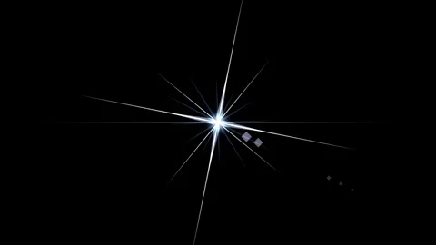 Starburst rays shimmering light effect with cinematic lens flare and glowing Stock Footage 346567281