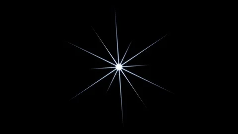 Starburst rays shining bright light effect on black background Stock Footage 346567311