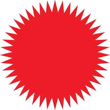 Starburst red sticker set collection of special offer sale oval round sunburst Stock Illustration