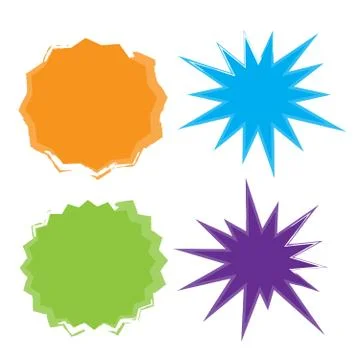 Starburst set. Starburst explosion comic shapes. Speech boom bubble Stock Illustration