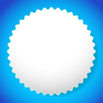 Starburst shaped badge, button shape with copyspace. Abstract badge, button o Illustrazione stock