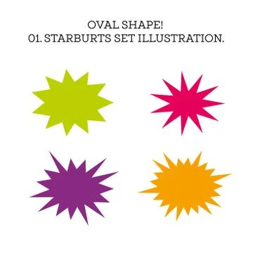 Starburst speech bubble set oval shape. Vector illustration Stock Illustration